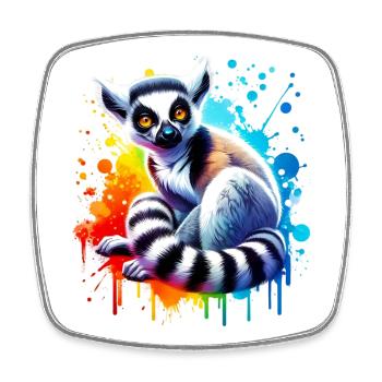 Lemur - Square fridge magnet - white - Front
