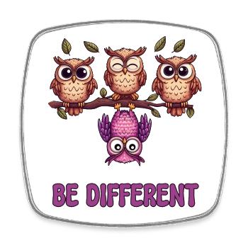 Se fondre dans la masse est tellement surestimé Be Different Cute Owls - Magnet carré - blanc - Devant