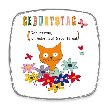 Geburtstag, joyeux anniversaire - Magnet carré - blanc - Devant