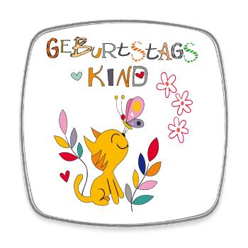 Birthday Girl, Happy Birthday - Square fridge magnet - white - Front