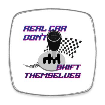 Real Car Shift Themes - Viereckiger Kühlschrankmagnet - Weiß - Vorne