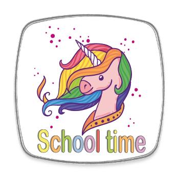 School Time, Einschulung - Viereckiger Kühlschrankmagnet - Weiß - Vorne