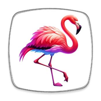 Flamingo - Viereckiger Kühlschrankmagnet - Weiß - Vorne