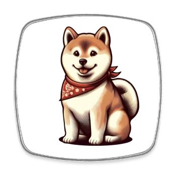 Shiba inu - Square fridge magnet - white - Front