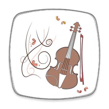 Cello Musikinstrument - Viereckiger Kühlschrankmagnet - Weiß - Vorne