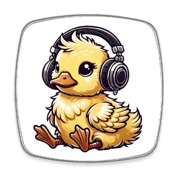 Motif de casque de poussin mignon - Magnet carré - blanc - Devant