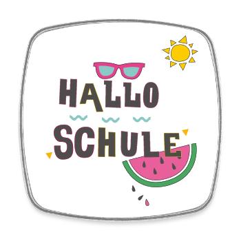 Hallo Schule, Einschulung - Viereckiger Kühlschrankmagnet - Weiß - Vorne