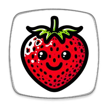 Erdbeeren Erdbeeren - Viereckiger Kühlschrankmagnet - Weiß - Vorne