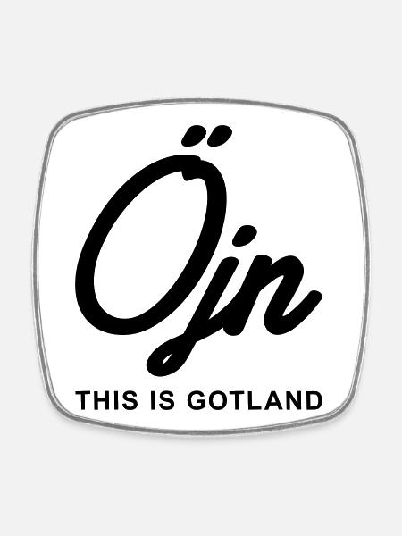 This is Gotland - Öjn - Square fridge magnet - white