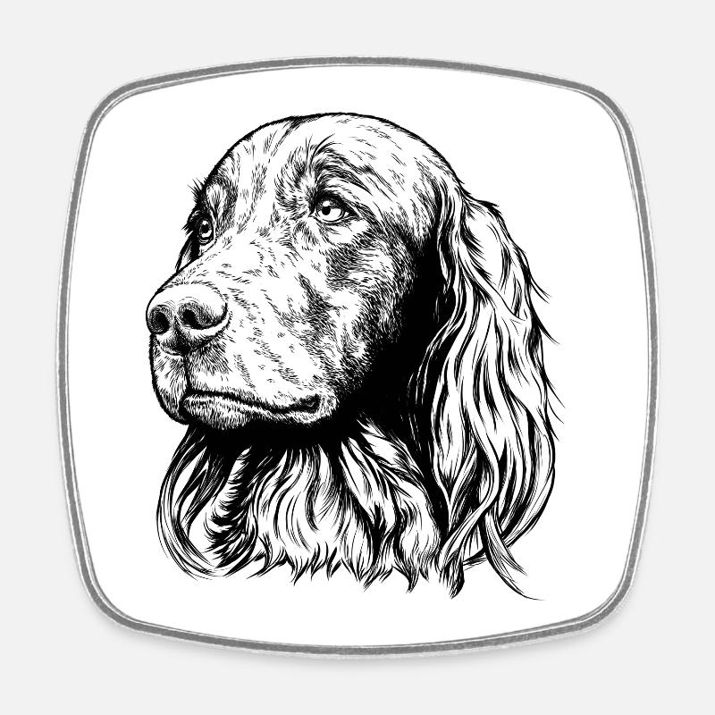 Irish Setter Portrait - Viereckiger Kühlschrankmagnet - Weiß