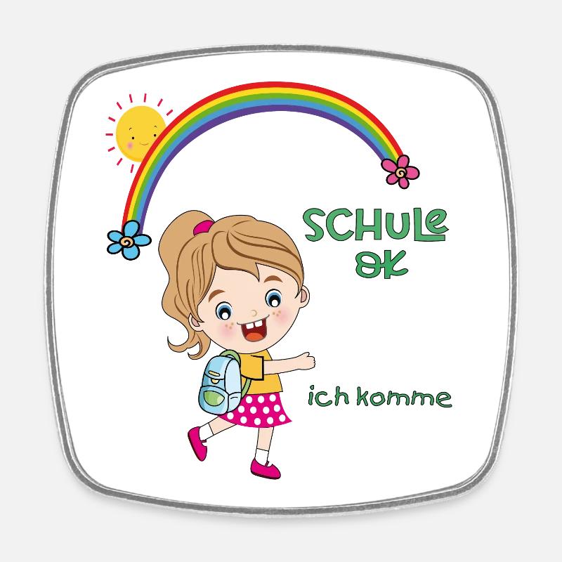 Schulkind, Einschulung - Viereckiger Kühlschrankmagnet - Weiß
