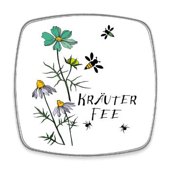 Herb Fairy, Bee, Ant - Square fridge magnet - white - Front
