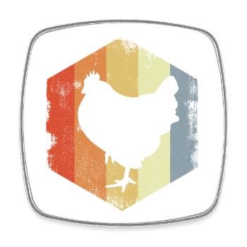 Vintage Huhn - Viereckiger Kühlschrankmagnet - Weiß - Vorne
