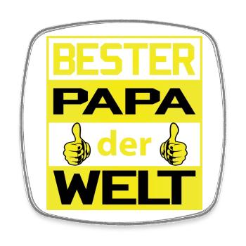 Bester Papa der Welt - stolz zum Zeigen - Viereckiger Kühlschrankmagnet - Weiß - Vorne