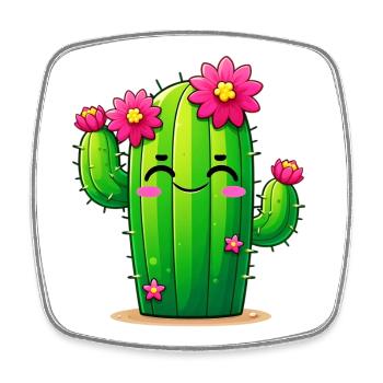 Cactus - Square fridge magnet - white - Front