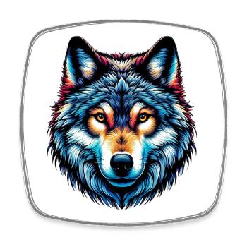 Wolf - Square fridge magnet - white - Front