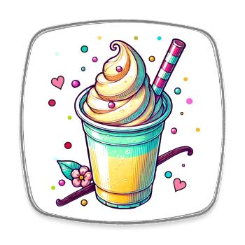 Seductive Vanilla Dreams: Vanilla Milkshake - Square fridge magnet - white - Front