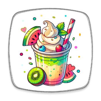 exotic fruity dreams:summer milkshake - Square fridge magnet - white - Front