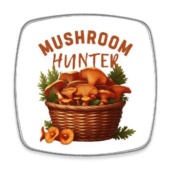 Chasseur de champignons - Magnet carré - blanc - Devant