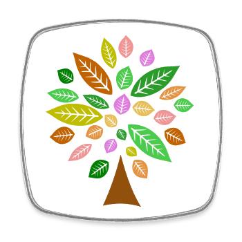 Farbenfroher Blätterbaum für Herbstmode - Viereckiger Kühlschrankmagnet - Weiß - Vorne