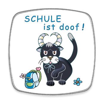 Schule ist doof - Viereckiger Kühlschrankmagnet - Weiß - Vorne