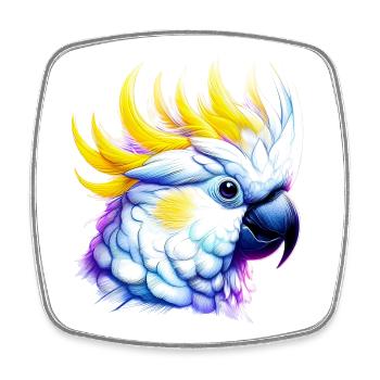 Parrot Cockatoo - Square fridge magnet - white - Front