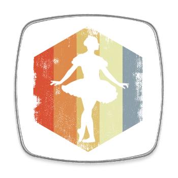 Ballet Girl Croquis Look Vintage - Magnet carré - blanc - Devant