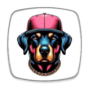 Chien - Magnet carré - blanc - Devant