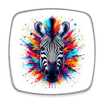 Zebra - Viereckiger Kühlschrankmagnet - Weiß - Vorne