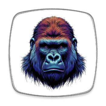 Gorilla - Viereckiger Kühlschrankmagnet - Weiß - Vorne