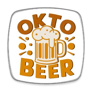 Oktober Beer Cheers Illustration - Square fridge magnet - white - Front