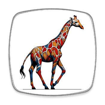 Giraffe - Viereckiger Kühlschrankmagnet - Weiß - Vorne