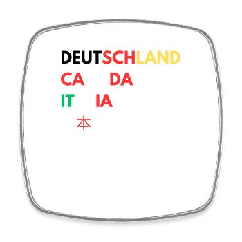 Länderfarben Schriftzug Collage - Viereckiger Kühlschrankmagnet - Weiß - Vorne