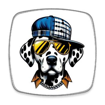 Chien - Magnet carré - blanc - Devant