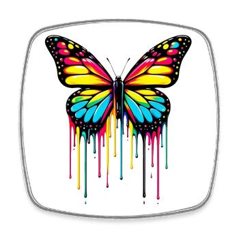 Schmetterling - Viereckiger Kühlschrankmagnet - Weiß - Vorne