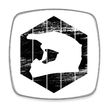 Motocross Helmet Graphic - Square fridge magnet - white - Front