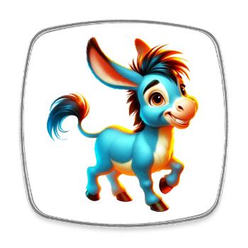 Donkey Mule - Square fridge magnet - white - Front