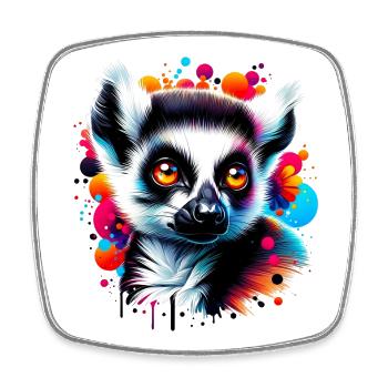 Lemur - Square fridge magnet - white - Front