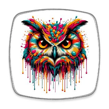 Owl - Square fridge magnet - white - Front