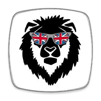 Lion anglais - Magnet carré - blanc - Devant