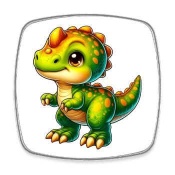Dinosaur - Square fridge magnet - white - Front