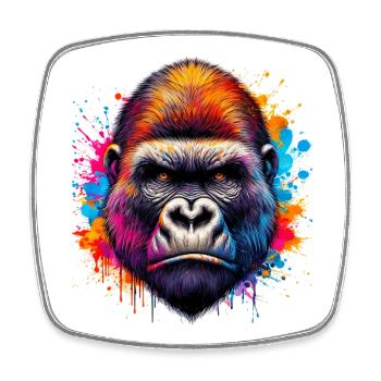 Gorilla - Square fridge magnet - white - Front