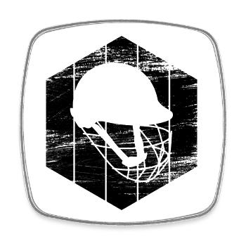 Cricket Helmet - Square fridge magnet - white - Front