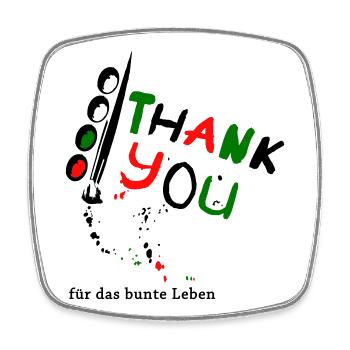Thank you, thank you for the colorful life - Square fridge magnet - white - Front