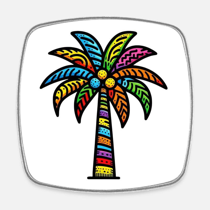 Palm tree - Square fridge magnet - white