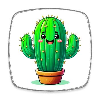Cactus - Square fridge magnet - white - Front
