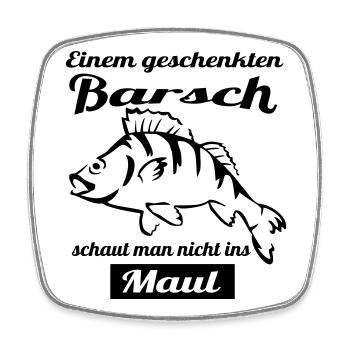 Angler Motiv mit Barsch - Viereckiger Kühlschrankmagnet - Weiß - Vorne