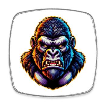 Gorilla - Square fridge magnet - white - Front