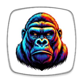 Gorilla - Square fridge magnet - white - Front