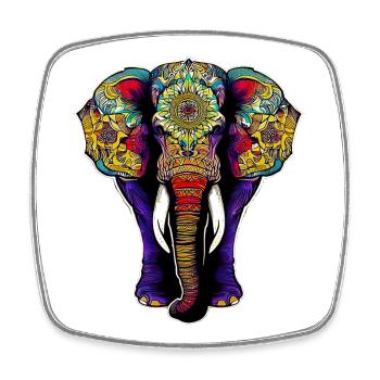 Elefant - Viereckiger Kühlschrankmagnet - Weiß - Vorne